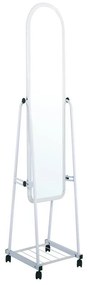 ROLLAND Small Καθρέπτης Δαπέδου, Μέταλλο Βαφή Άσπρο 37x37x160cm Ε7189,2