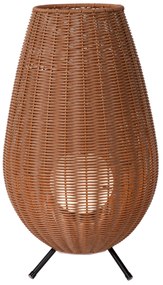 Φωτιστικό Επιτραπέζιο Lucide 03843-50-72 COLIN IP44 Ξύλο Φυσικό χρώμα (Wood Natural Finish)|Μαύρο Ματ (Black Mat) 3000 K