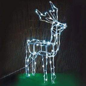 Φωτοσωλήνας Standing Reindeer 100 Led X0810024241 66x31x80cm 5m 3,4W White Aca