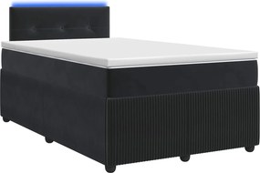 vidaXL Κρεβάτι box spring με στρώμα Μαύρο 120 x 190 cm Βελούδο