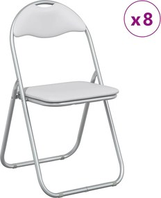 vidaXL Πτυσσόμενη Καρέκλα 8 pcs Λευκό και Γκρι 48 x 43,5 x 81 εκ.