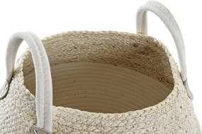 Καλάθι DKD Home Decor Λευκό Φυσικό Φυσική ίνα 37 x 37 x 25 cm