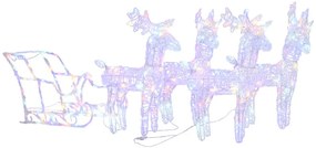 vidaXL Τάρανδοι Χριστουγεννιάτικοι με Έλκηθρο 280x28x55 εκ. Ακρυλικό