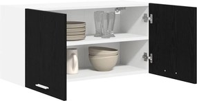 vidaXL Κρεμαστό ντουλάπι Μαύρη Οξυά 80 x 31 x 40 εκ Επεξεργασμένο ξύλο