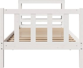 vidaXL Σκελετός Κρεβ. Χωρίς Στρώμα Λευκό 75x190 εκ Μασίφ Πεύκο