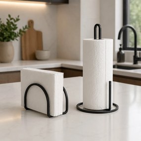 Umbra Squire Σετ Βάση Ρολού &amp; Χαρτοπετσετών Μαύρο – Μεταλλικό