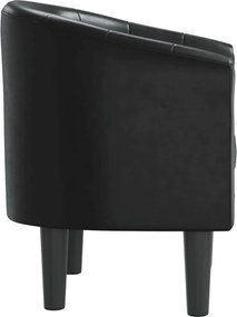 vidaXL Πολυθρόνα Μπάρελ Μαύρη από Συνθετικό Δέρμα