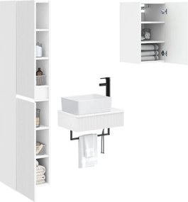 vidaXL Σετ Επίπλων Μπάνιου 3 τμχ. Λευκό 33 x 34,5 x 160 εκ