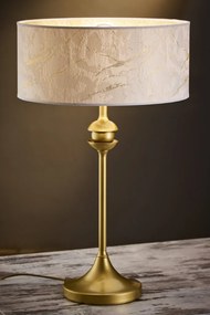 Επιτραπέζιο Φωτιστικό Kaszmir Φ35cm Χρυσό με Λευκό Ύφασμα