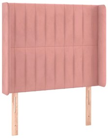 Κεφαλάρι με Πτερύγια Ροζ 93x16x118/128 εκ. Βελούδινο 3119859