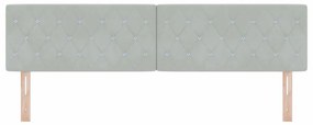 vidaXL Βελούδινο Κεφαλάρι Argyle Ανοιχτό γκρι 180 cm Βελούδο