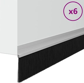 vidaXL Αυτοκόλλητες σφραγίδες πόρτας 6 pcs Ασημί 100 cm