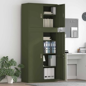 vidaXL Ντουλάπι αποθήκευσης 2 τμχ. Λαδί 90 x 40 x 210 εκ Ατσάλι