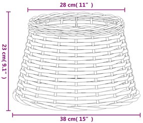 vidaXL Καπέλο Φωτιστικού Καφέ Ø38x23 εκ. από Wicker