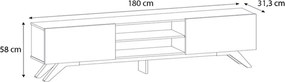 Έπιπλο τηλεόρασης Jarvis Megapap χρώμα λευκό 180x31,3x58εκ.