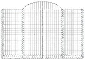 Συρματοκιβώτια Τοξωτά 25 τεμ. 200x30x120/140 εκ. Γαλβαν. Ατσάλι - Ασήμι