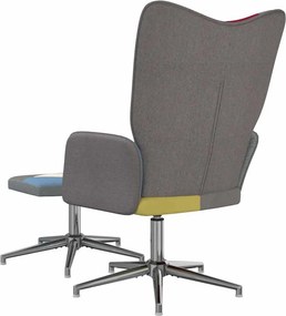 vidaXL Πολυθρόνα Relax Σχέδιο Patchwork Υφασμάτινη με Σκαμπό