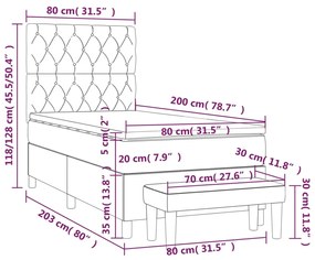 ΚΡΕΒΑΤΙ BOXSPRING ΜΕ ΣΤΡΩΜΑ ΜΠΛΕ 80X200 ΕΚ. ΥΦΑΣΜΑΤΙΝΟ 3137355