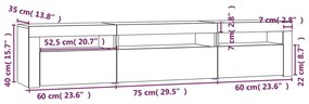 Έπιπλο Τηλεόρασης με LED Λευκό 195x35x40 εκ. - Λευκό