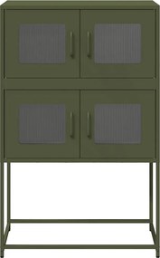 vidaXL Highboard Ελαιοπράσινο 68x39x107 cm Ατσάλι