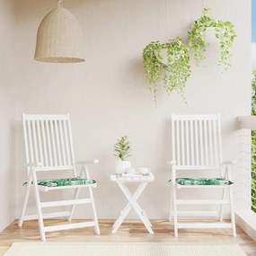 vidaXL Μαξιλάρια Καρέκλας 2 τεμ. Σχέδιο Φύλλων 50x50x4 εκ. Υφασμάτινα