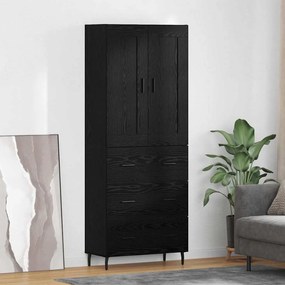 vidaXL Highboard με συρτάρι 2 pcs Μαύρη Οξυά Επεξεργασμένο ξύλο