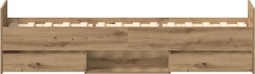 vidaXL Πλαίσιο κρεβατιού χωρίς στρώμα καφέ δρυς 100x200 cm