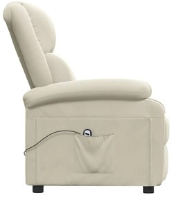 vidaXL Πολυθρόνα Ανακλινόμενη Ηλεκτρική Κρεμ Βελούδινη