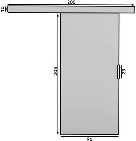 Συρόμενη πόρτα Cubit-Gkri-Μήκος: 96 εκ.