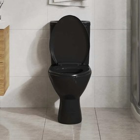 vidaXL Κάλυμμα Λεκάνης με Soft Close &amp; Quick Release Μαύρο
