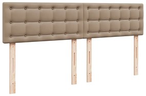 vidaXL Κρεβάτι Boxspring με Στρώμα Καπουτσίνο 180x200 εκ. Συνθ. Δέρμα