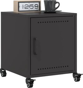 vidaXL Κομοδίνο Μαύρο 36x39x43,5 εκ. από Χάλυβα