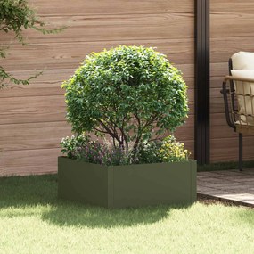 vidaXL Περίγραμμα γκαζόν 60 x 60 x 35 cm Ατσάλι Λαδί