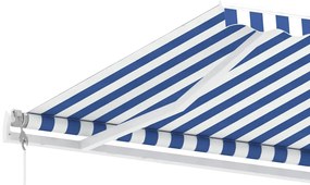 vidaXL Τέντα Αυτόματη Ανεξάρτητη Μπλε/Λευκό 400 x 350 εκ.