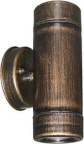 Απλίκα πλαστική ρουστίκ διπλής κατεύθυνσης επίτοιχη Φ60mm GU10 στρόγγυλη στεγανή IP65