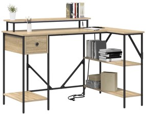 vidaXL Γραφείο Sonoma Δρυς 120 x 79 x 86.5 εκ. Επεξεργασμένο ξύλο