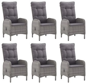 vidaXL Σετ Τραπεζαρίας Κήπου 7 Τεμαχίων Γκρι