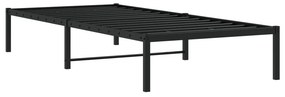 vidaXL Μεταλλικό πλαίσιο κρεβατιού Μαύρο 90x200 cm