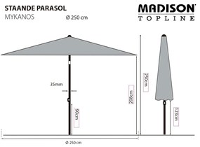 Madison Ομπρέλα Κήπου Mykanos Πράσινη 250 εκ.