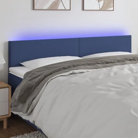 Κεφαλάρι Κρεβατιού LED Μπλε 160x5x78/88 εκ. Υφασμάτινο 3121344