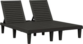 vidaXL Ξαπλώστρα Διπλή Μαύρη 155 x 138 x 83 εκ. από Πολυπροπυλένιο