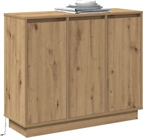 vidaXL Πλευρικό Τραπέζι LED Artisan Oak 90 x 32 x 75 εκ.