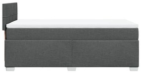 vidaXL Κρεβάτι Boxspring με Στρώμα Σκούρο Γκρι 90x190 εκ. Υφασμάτινο