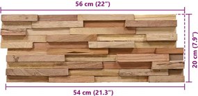 vidaXL Πάνελ Επένδυσης Τοίχου Τρισδ. 10 τεμ. 1,08 μ² Μασίφ Ξύλο Teak