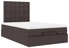 Οθωμανικό κρεβάτι με στρώμα Σκούρο καφέ 120x190 cm Ύφασμα 3313309