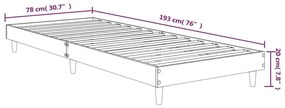 Πλαίσιο Κρεβατιού Χωρ. Στρώμα Καφέ Δρυς 75x190εκ Επεξ. Ξύλο - Καφέ