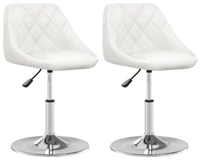 Καρέκλες Τραπεζαρίας 2 τεμ. Λευκές από Συνθετικό Δέρμα - Λευκό