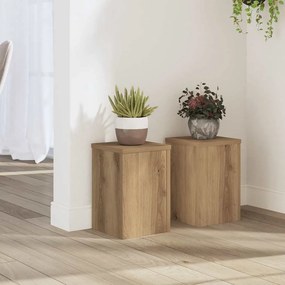 vidaXL Βάσεις Φυτών 2 τεμ. Αρτισιανή Δρυς 20x20x30 εκ. Επεξ. Ξύλο