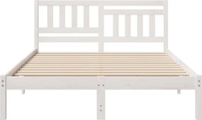 vidaXL Σκελετός Κρεβατιού Λευκό 140 x 190 cm Στερεά ξυλεία πεύκου