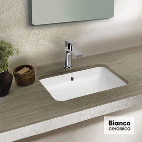 Bianco Ceramica Υποκαθήμενος Πορσελάνινος Νιπτήρας 50x34,4εκ Λευκό Γυαλιστερό